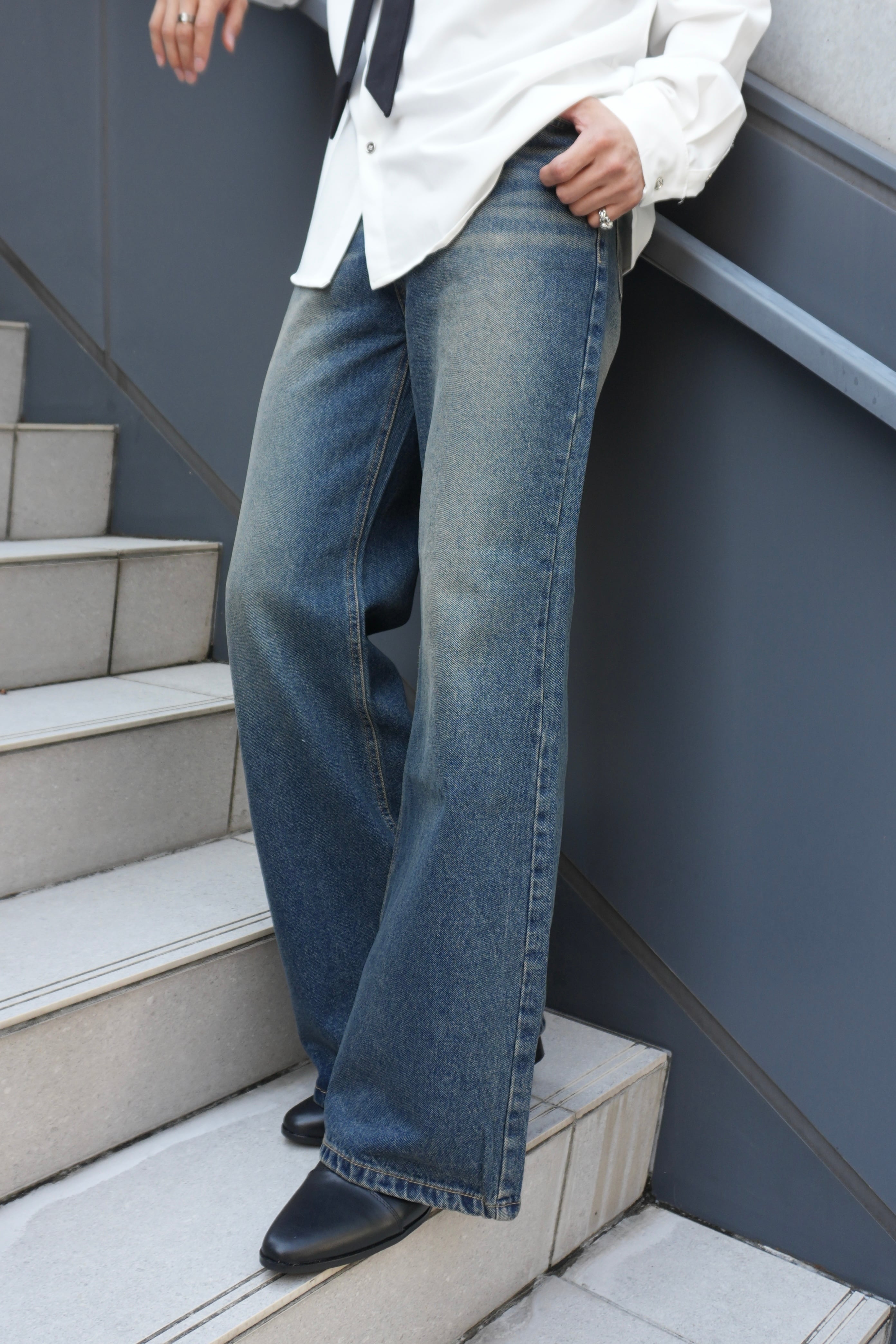 ALUDE SELECT】straight flare denim(2color) | 【ALUDE】韓国メンズ