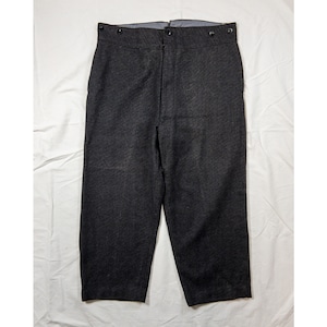 【1940s】"Pascal" French Vintage Grey Wool Work Trousers with Nice Lining!!