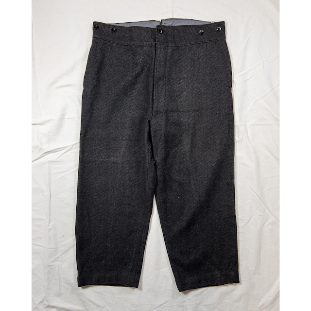 【1940s】"Pascal" French Vintage Grey Wool Work Trousers with Nice Lining!!