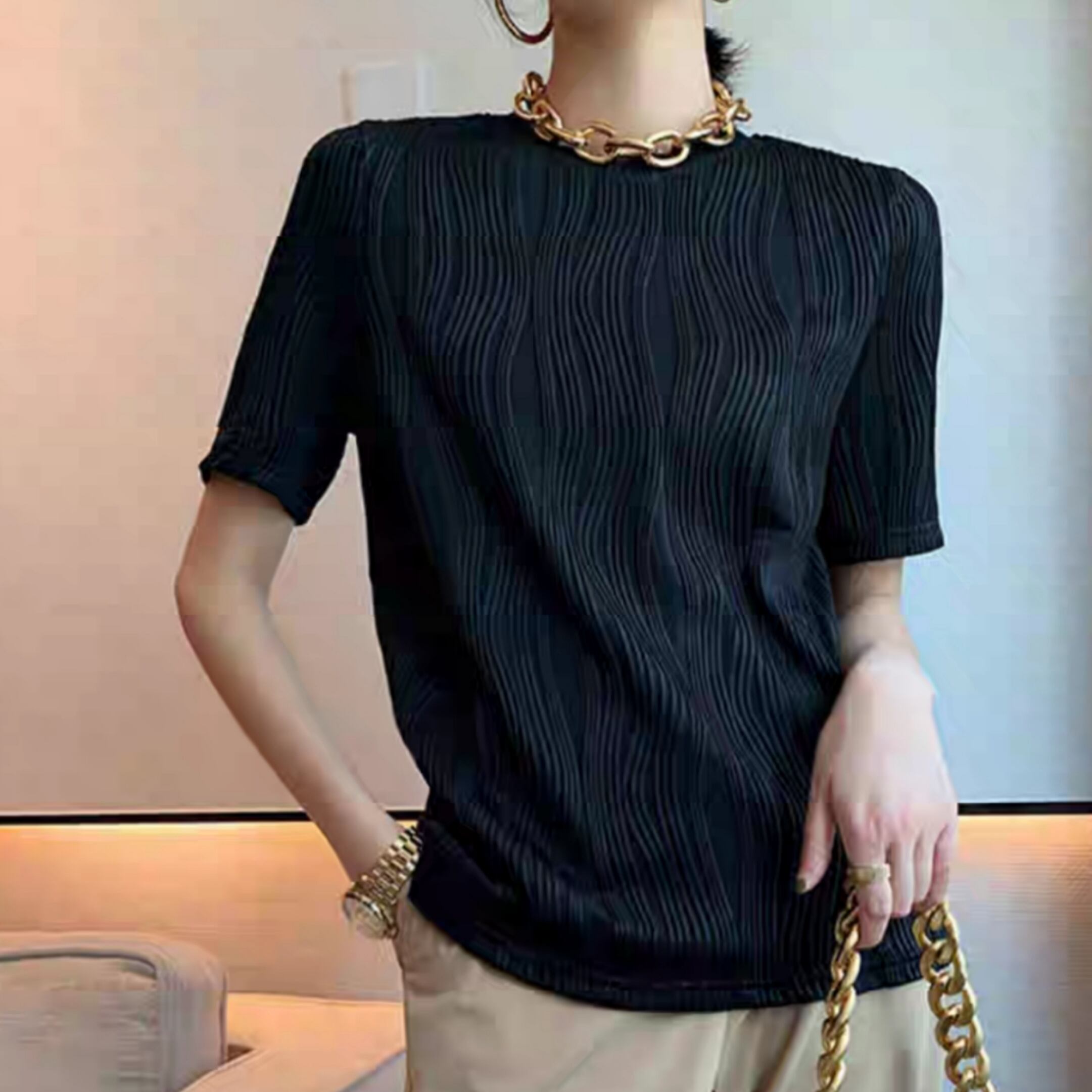 ワッシャープリーツトップス 0071