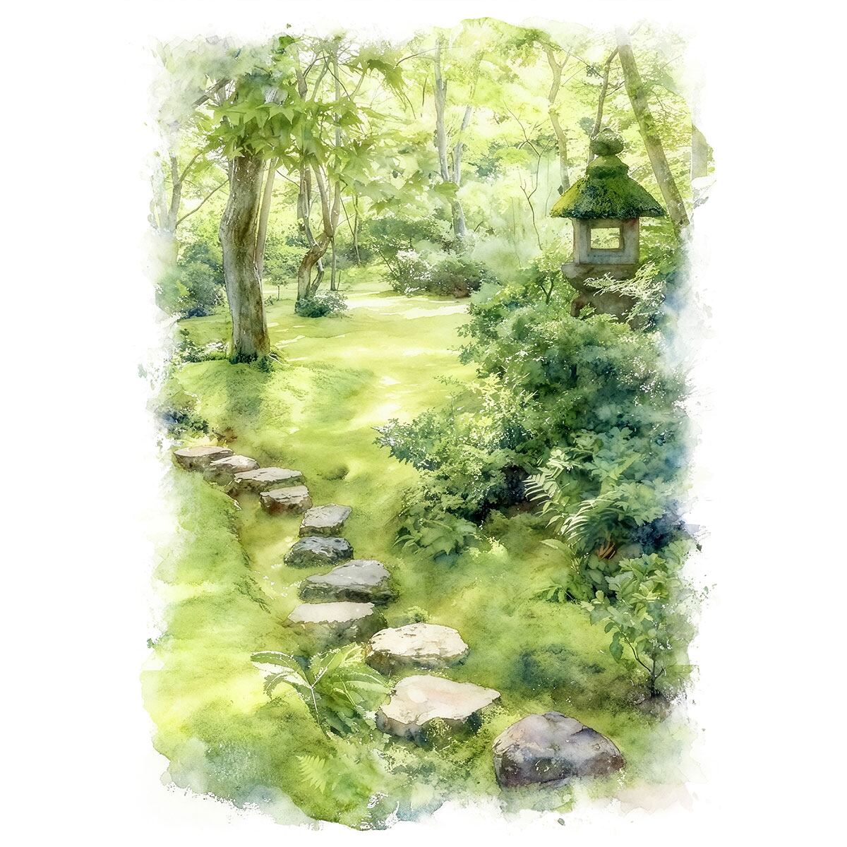 絵画(風景画) 日本 京都府 大河内山荘庭園 インテリアアート額付き