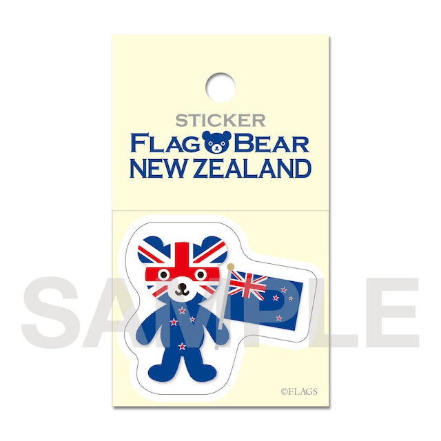 FLAG BEAR STICKER ＜NEW ZEALAND＞ ニュージーランド （小（S））