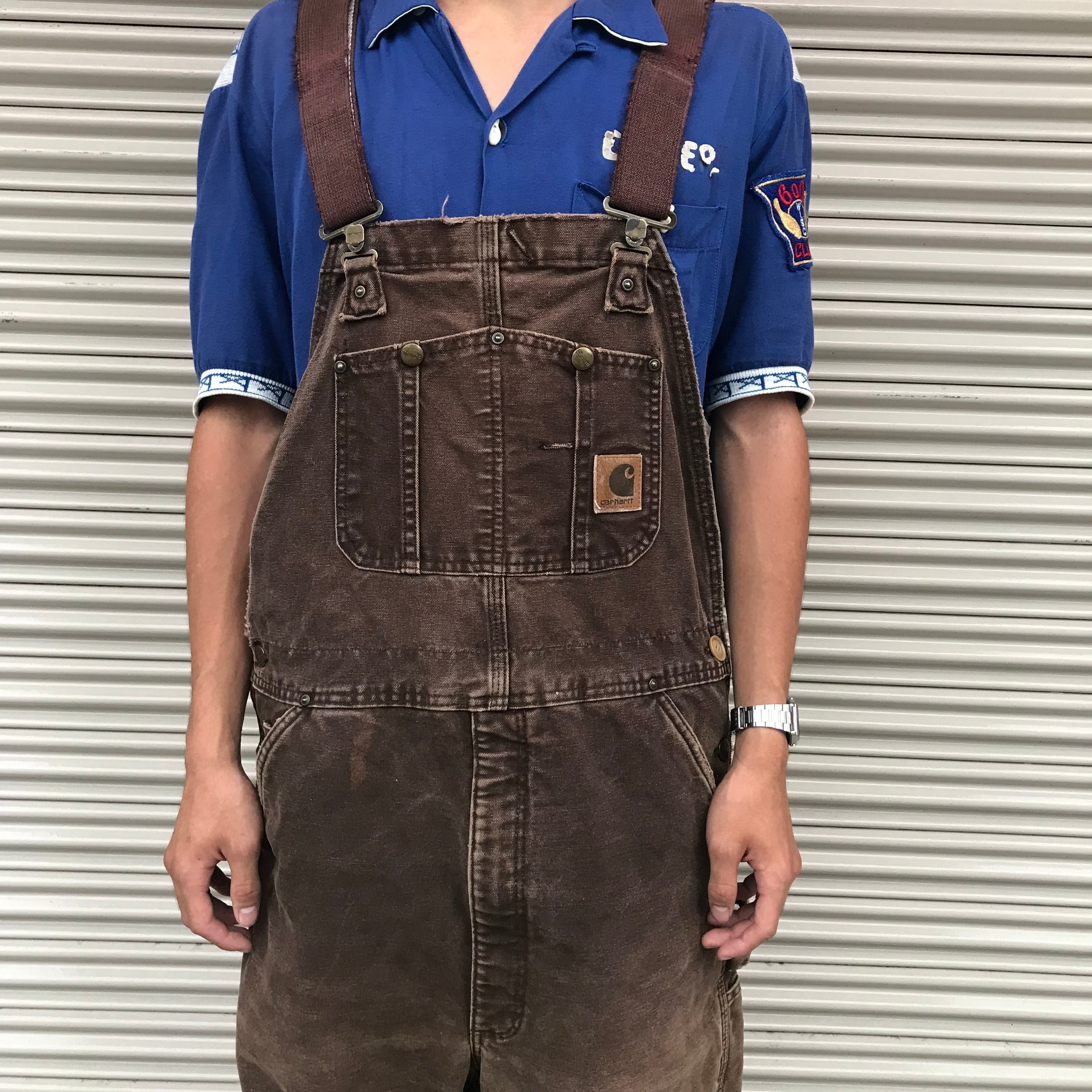 90s USA製 Carhartt カーハート ダック生地 オーバーオール ワーク 