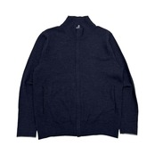 J.PRESS ジェイプレス 長袖 フルジップ ニット パーカー セーター ジャケット Mサイズ/ネイビー オンワード樫山