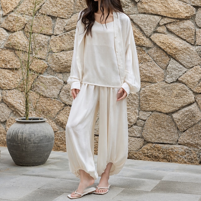 【3piece】【M-2XL】relax fit simple design pajamas p1725