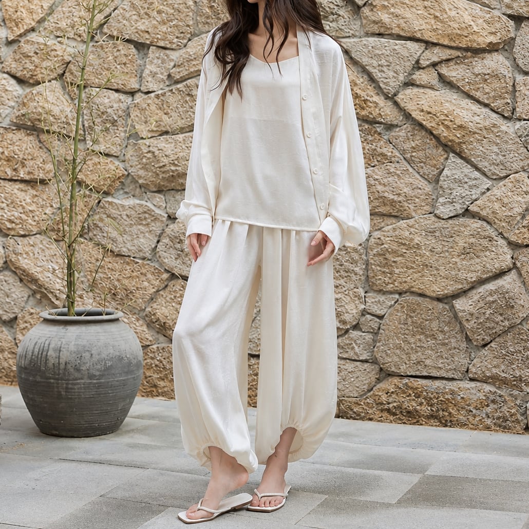 【3piece】【M-2XL】relax fit simple design pajamas p1725