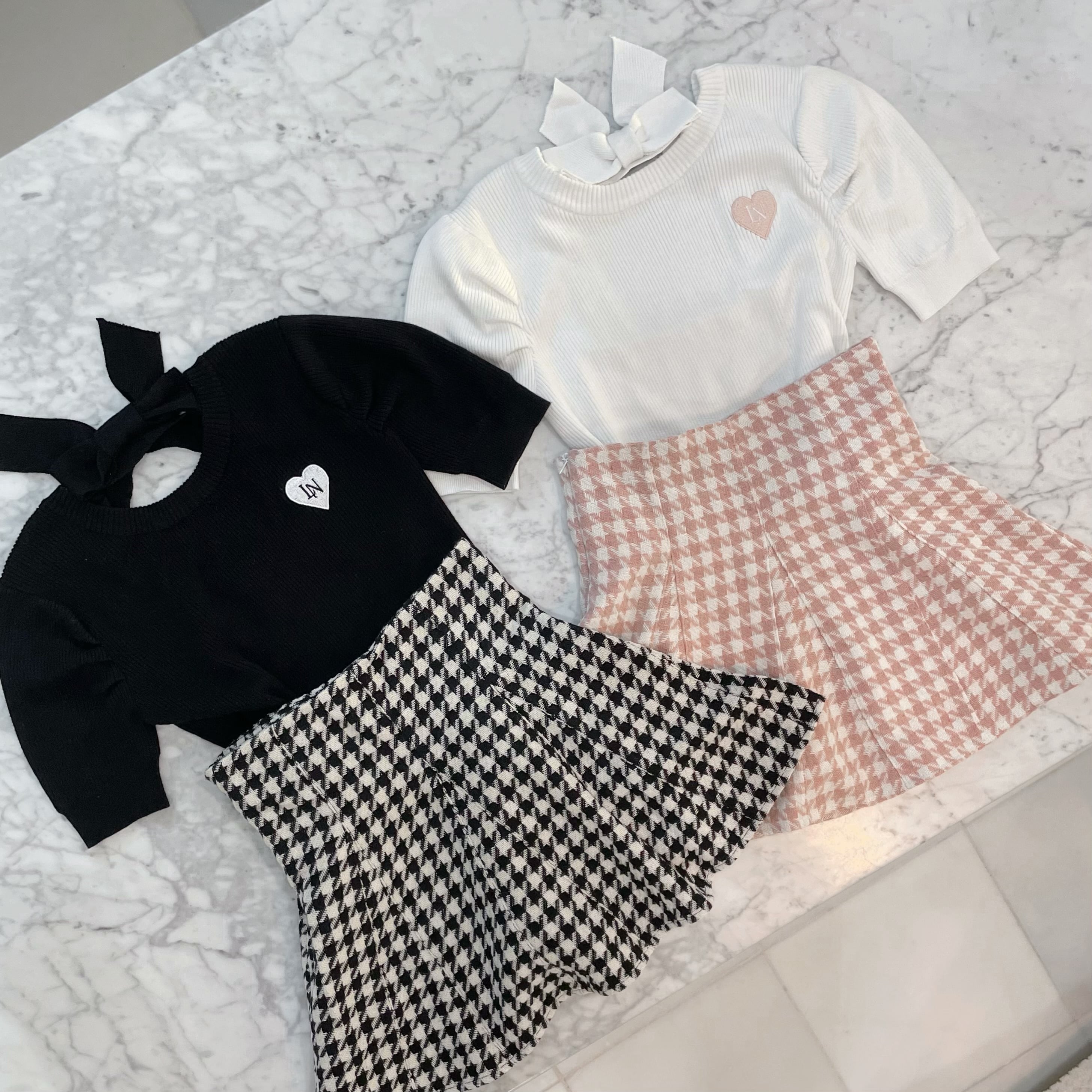 Lumignon original ♥ houndstooth high waist skirt【ブラック】 | selectshop  Lumignon powered by BASE