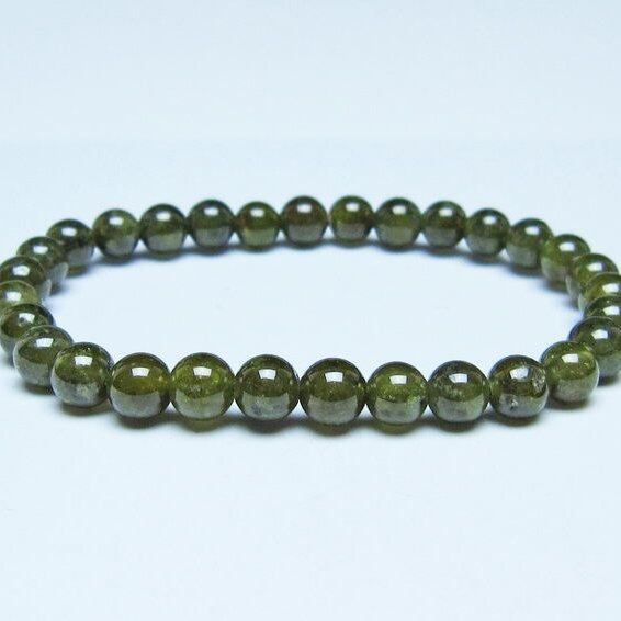 ツァボライト ブレスレット 6mm 一点物 メール便可 111-49741