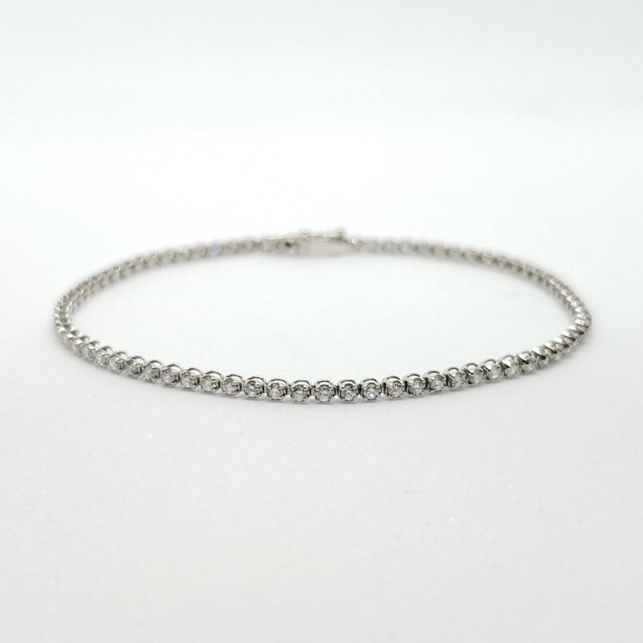 K18WG D1.00ct ホワイトゴールド ダイヤモンド テニス ブレスレット 