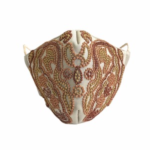 刺しゅうマスク アラベスク ベージュ 受注生産