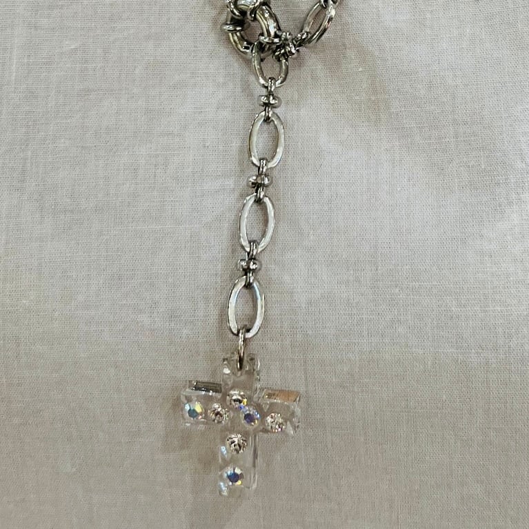 ロングチェーン クリアクロスネックレス | harraca（アラカ）