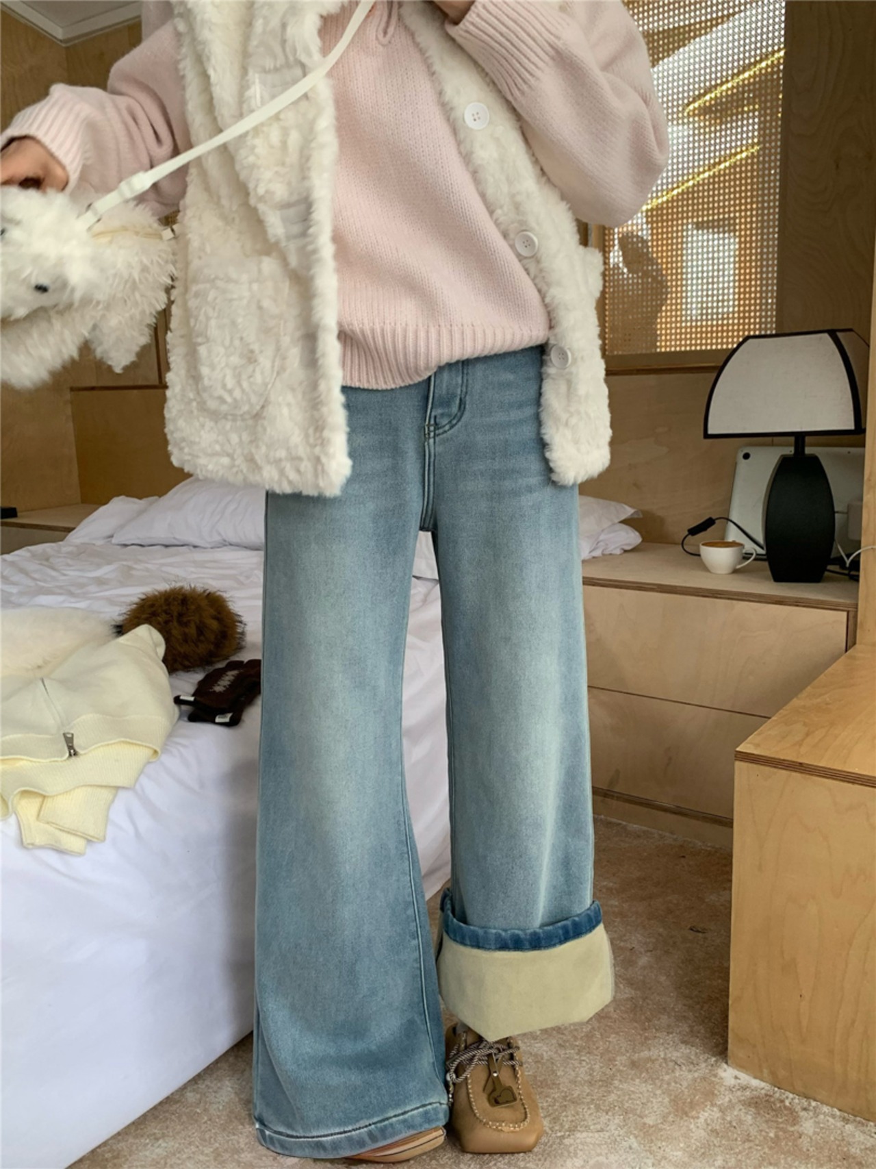 裏起毛ストレートデニム LK1807