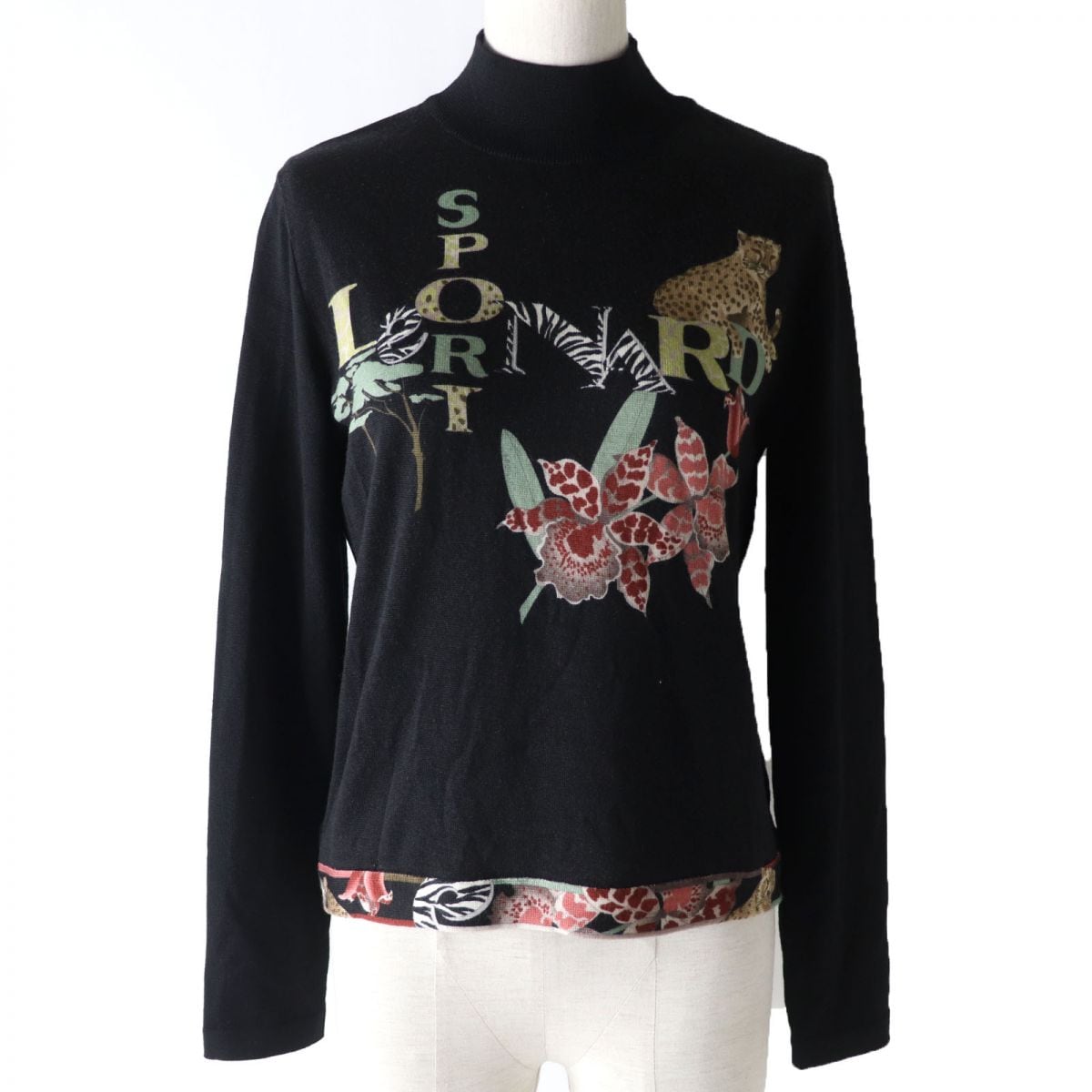 レオナール　ブラック ハイネック 長袖 トップス　LEONARD LEONARD SPORTS レオナール ハイネック 長袖トップス ブラック