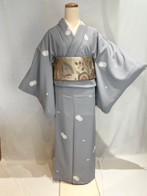 2151 ちりめん 小紋 袷単品  Komon Kimono (lined kimono)