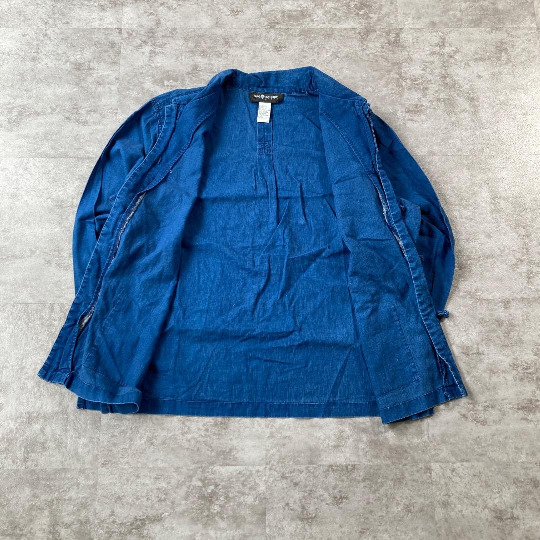 90s-00s SAG HARBOR SPORT フレンチチャイナジャケット 90s SAG HARBORフレンチチャイナ linen indigo | ib2