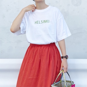 【Scandinavian cafe】HELSINKI T-shirt (white/navy)