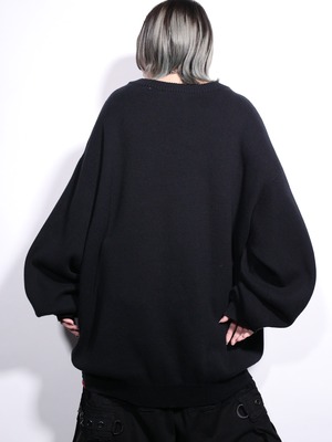 “PLAYBOY” embroidery design black knit