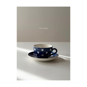 Sarreguemines    サルグミンヌ　/ 　 ブルードット柄のカップ&ソーサー　c