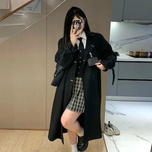 2024春 新作 可愛い 英?風 トレンチコート アウター 秋 セミロング コート 流行りコート ジャケット ロングコート レディース トップス 大きいサイズ 大人っぽチェスターコ 春トレンチコート