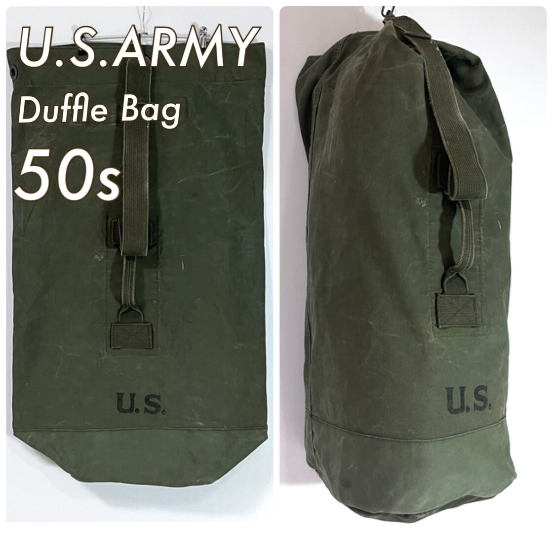 50s U.S.ARMY 米軍 実物 レアフォント USステンシル ステンシル入り 