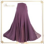 社交ダンス 衣装 スタンダード スカート レッスンウェア レディース 無地 練習着 白樺ドレス パープル系 紫 シンプル フォーマル 上品 気品 ディープパープル 伸縮性 ポリエステル スカート丈90cm ウエスト30cm 練習用 大人用 社交ダンス用 上級者向け 女性用 競技用 高品質 エレガント