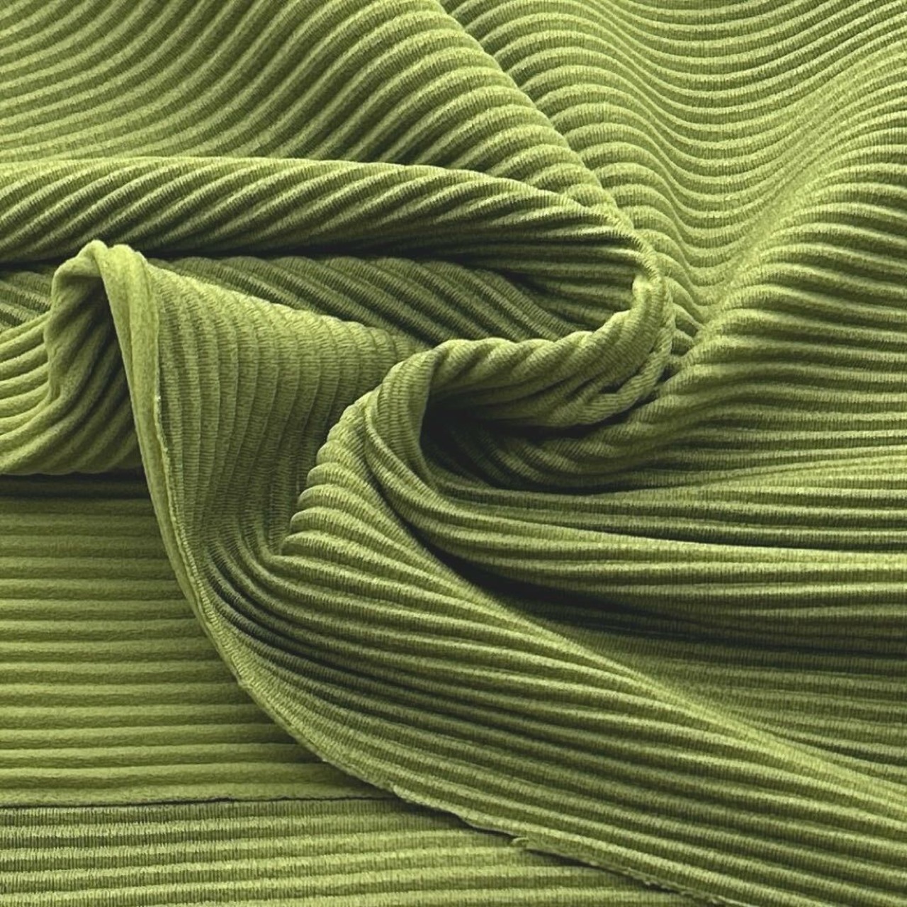 ★NY885◆3.2ｍ◆ラスト1点！綿ポリエステル混弱起毛暖かリップル生地◆抹茶色