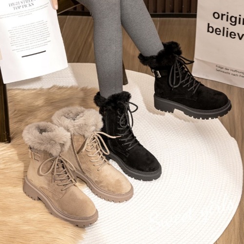 ショートブーツ レディース 大きいサイズ スノーブーツ 滑り止め 太ヒール ショート丈 ミディアム丈 無地 シンプル 歩きやすい 通勤 デート 女子会 お出かけ 10代 20代 30代 40代 冬