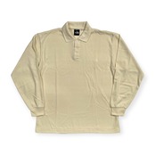 THE NORTH FACE ノースフェイス ワンポイント刺繍 長袖 ポロシャツ L /メンズ/ホワイトイエロー系/日本製/K-TY721