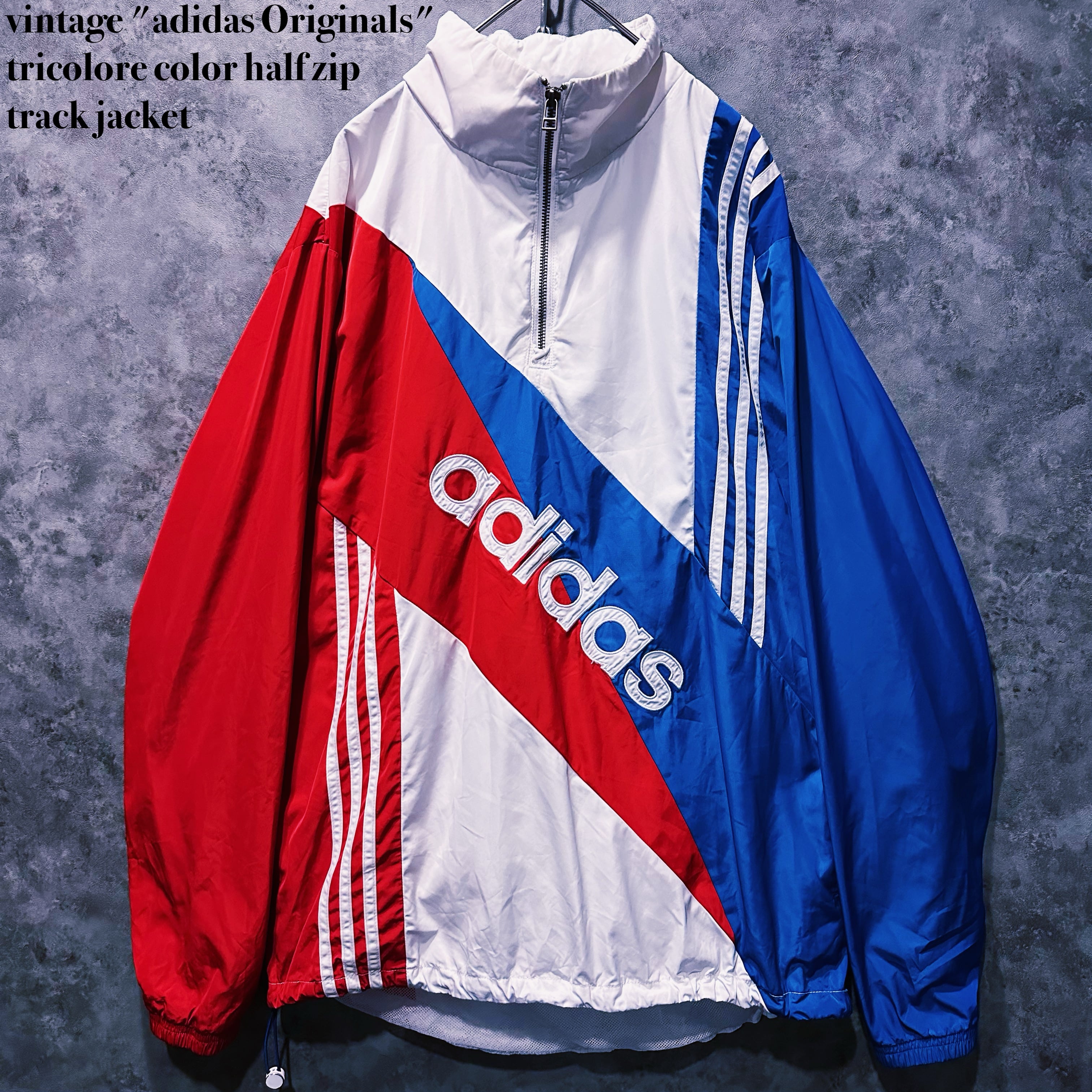 【doppio】vintage "adidas Originals" tricolore color half zip track jacket