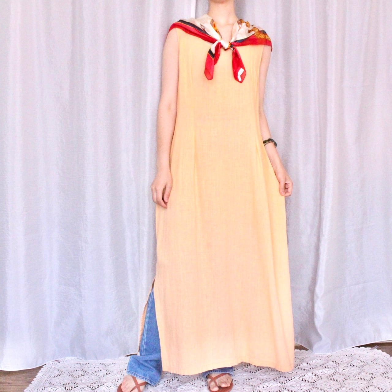 ノースリーブワンピース オレンジ【920】