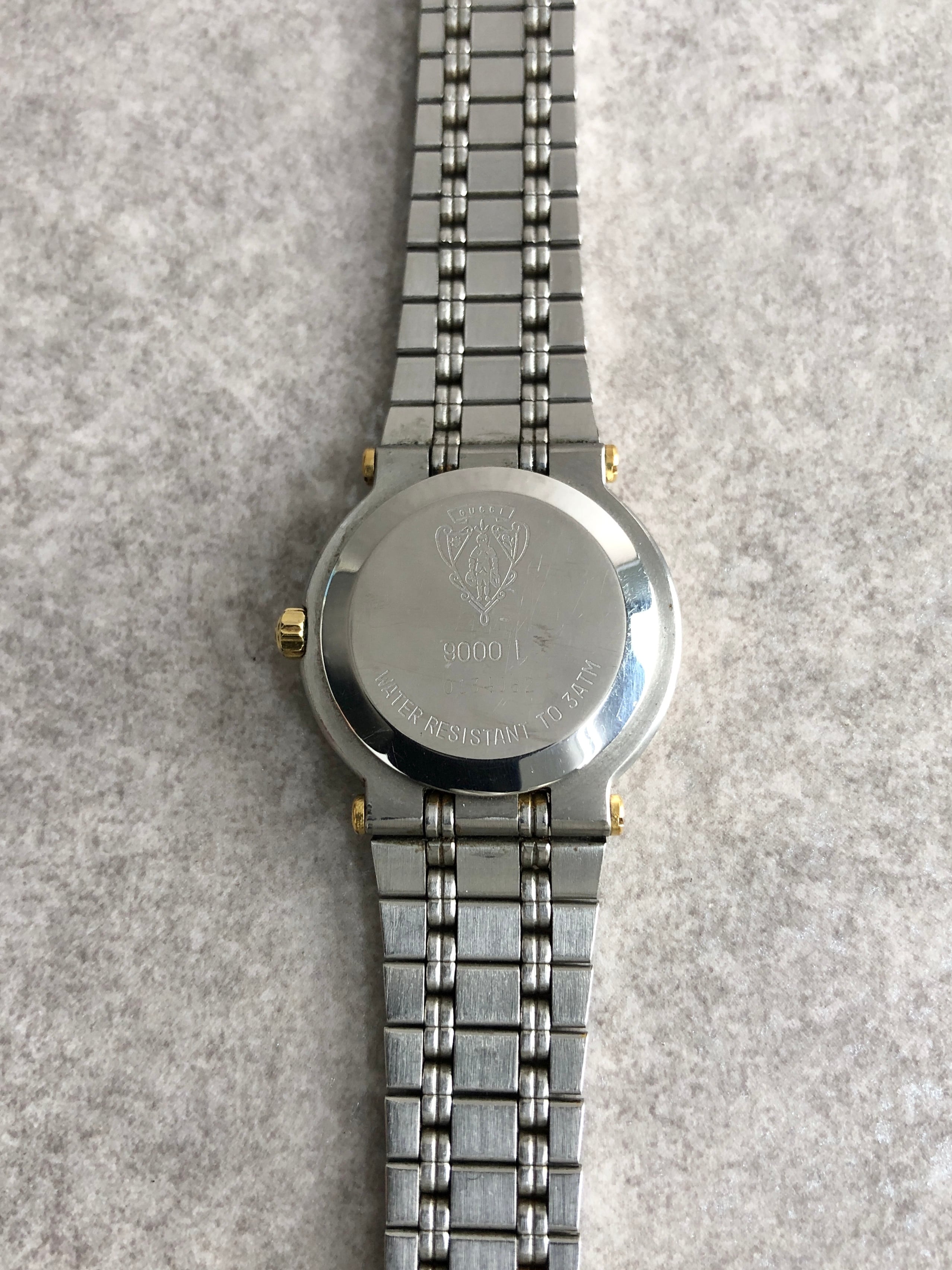 GUCCI グッチ 腕時計 シルバー×ゴールド GG ステンレススチール 9100L