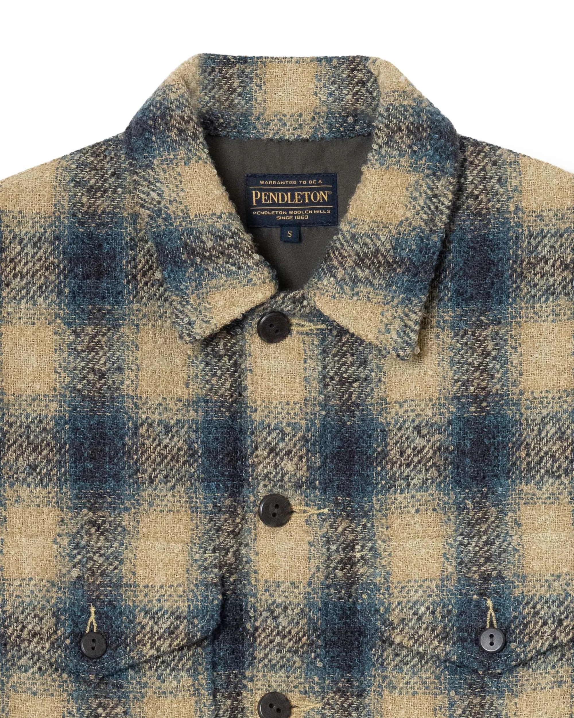 PENDLETON (ﾍﾟﾝﾄﾞﾙﾄﾝ) - CPO JACKET (CPOｼﾞｬｹｯﾄ) 60TEAL/BLACK | thecompus