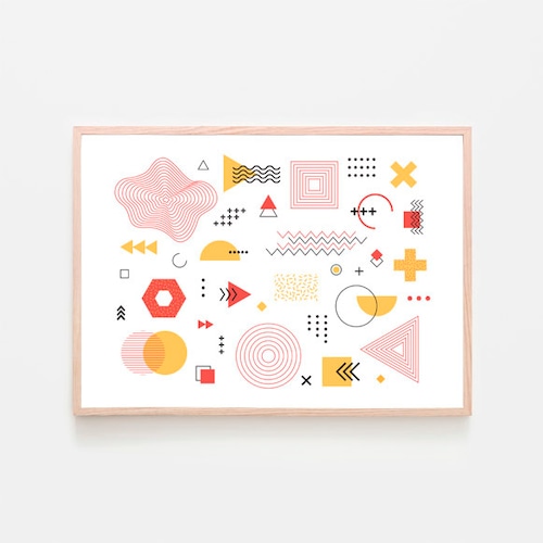 メンフィスデザイン / アートポスター カラー 北欧 ミニマル インテリア 2L〜 80s 90s アブストラクト ジオメトリック 幾何学