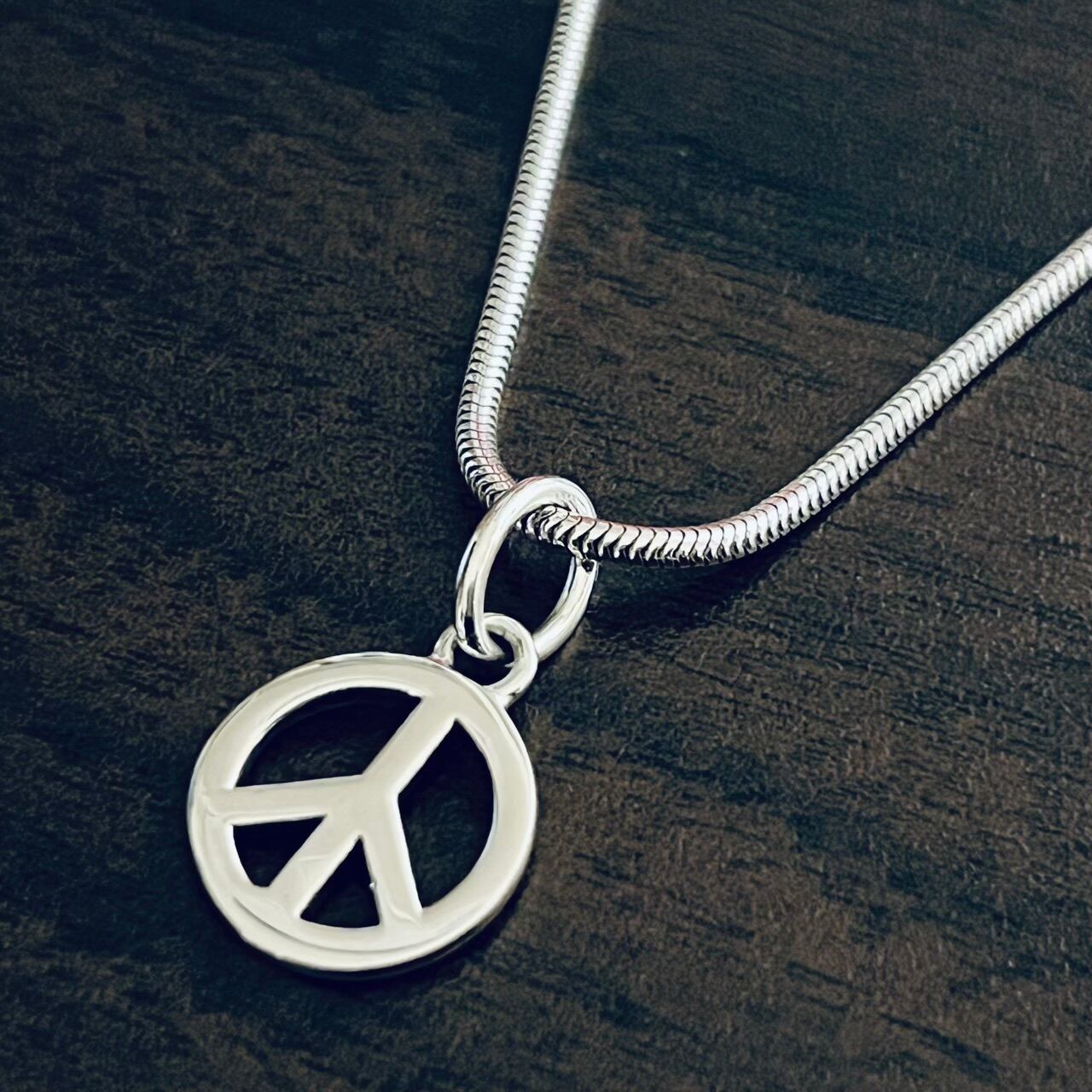 OLD TIFFANY & CO. Peace Sign Charm Necklace Sterling Silver  
