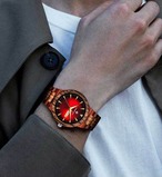 木製腕時計 メンズ ナチュラルウッドウォッチ カレンダー機能 ダイバーズスタイル 天然木 曜日表示 蓄光針 43MM 大型文字盤 ギフト プレゼント 父の日 誕生日 ビジネス カジュアル