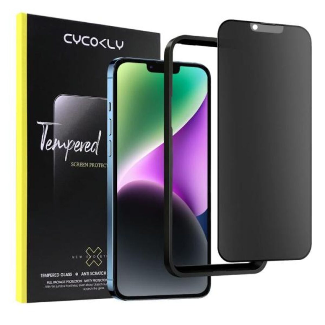 CYCOKLY iPhone14plus/ iPhone13promax用（6.7インチ）ガラスフィルム 
