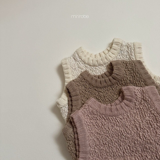 即納 cream 90 - Roa Hand Knit Vest [ minirobe ]