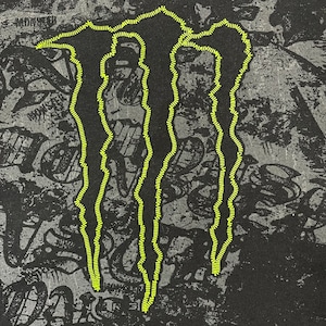 【MONSTER ENERGY】モンスターエナジー　ロゴ パーカー フーディー プルオーバー X-LARGE ビッグシルエット 黒 蛍光色 企業系 オフィシャル アドバタイジング US古着