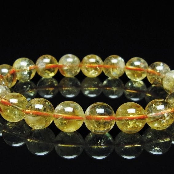 シトリン ブレスレット 虹入り 10mm シトリンクォーツ ブレス メール便可 一点物 111-50412