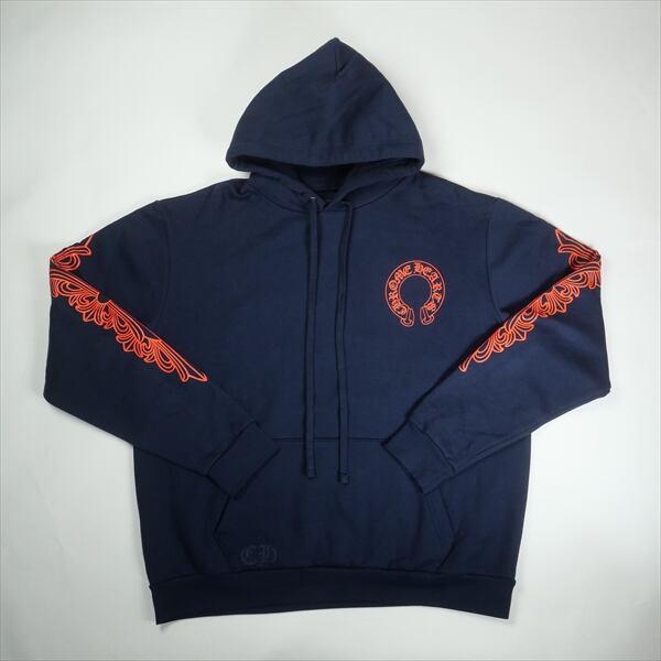Size【M】 CHROME HEARTS クロム・ハーツ HORSE SHOE HOODIE NAVY/RED