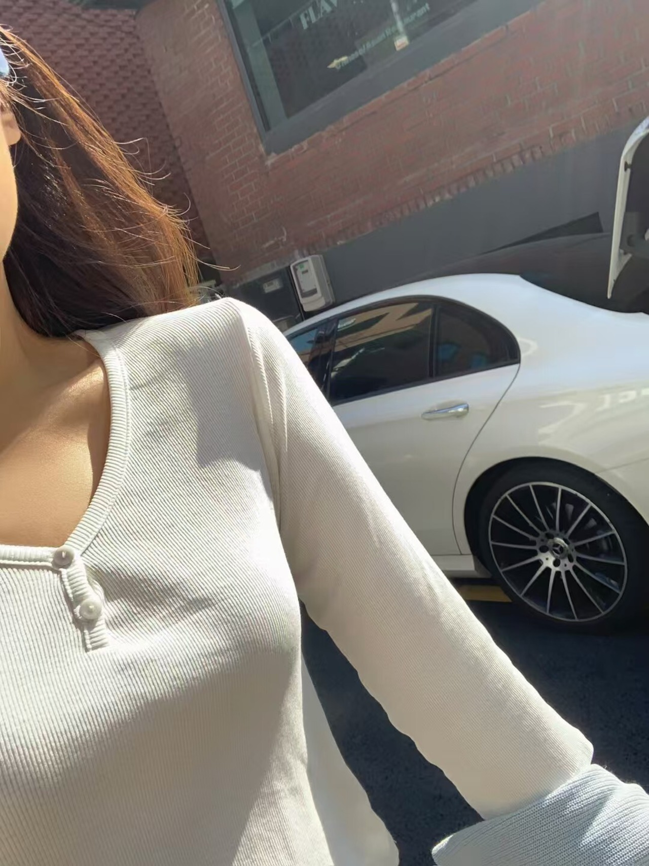 (LITER) mitte button 3/4 sleeve tee / 2color