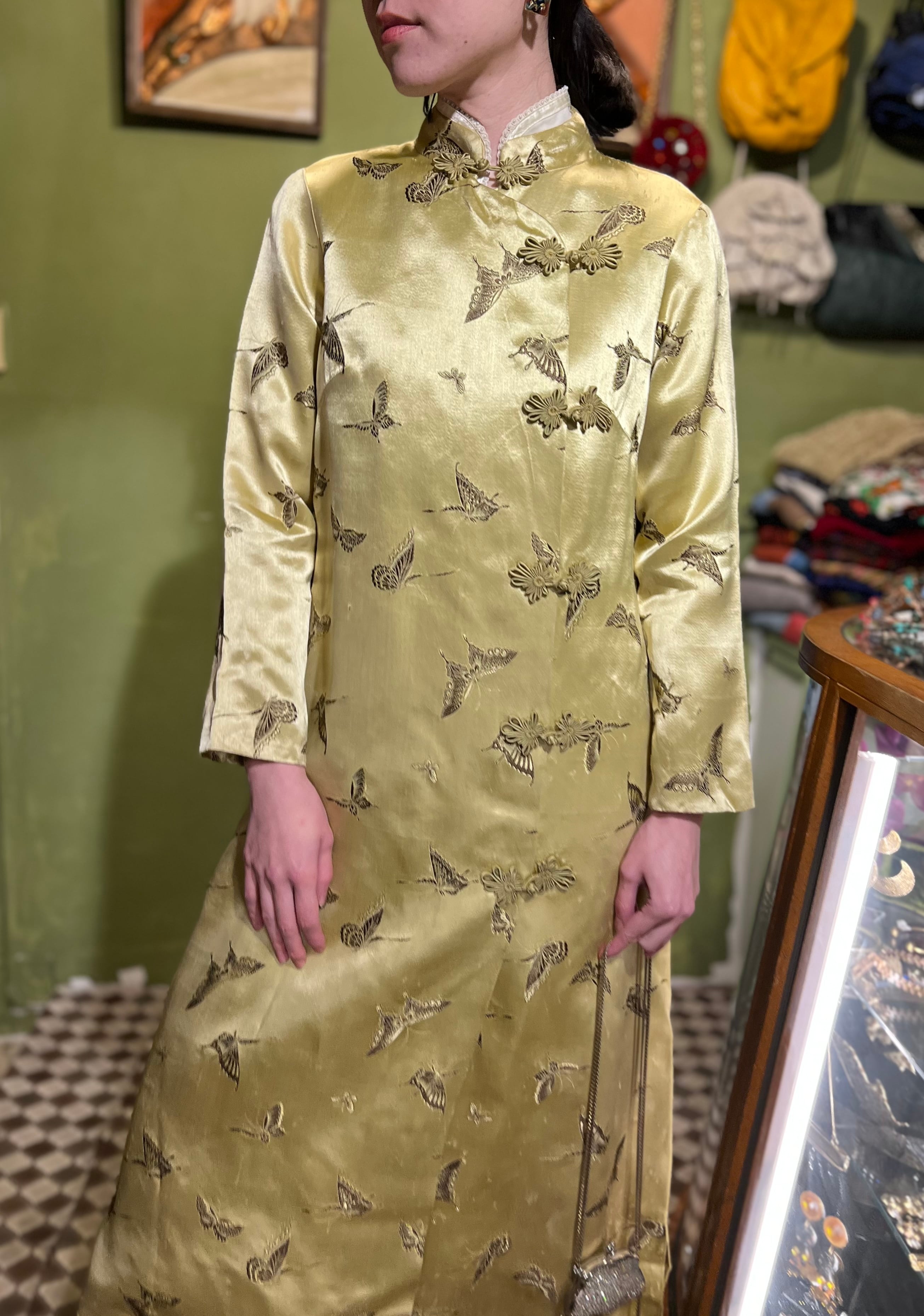 ss Chinese metalic shuttlers yellow butterfly coat