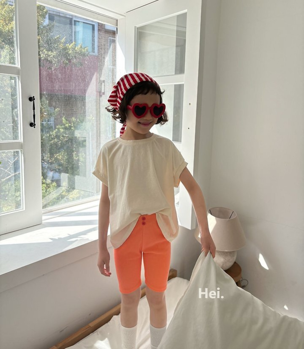 韓国子供服⌇Hei⌇ボタンレギンス⌇26summer⌇ハーフレギンス⌇ *XS~XL*