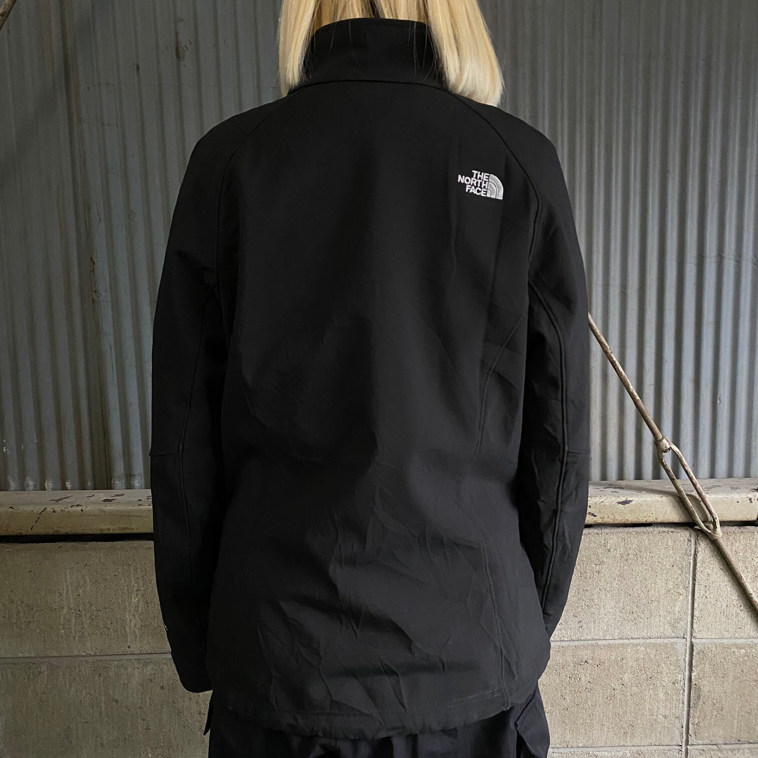 訳あり特価 THE NORTH FACE ザ ノースフェイス TNF APEX エイペックス ソフトシェルジャケット レディースL相当 古着 ...