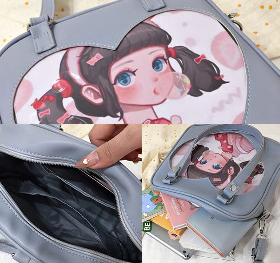 3way 痛バッグ 痛バ ハート リュック 肩掛け ショルダー フェイク