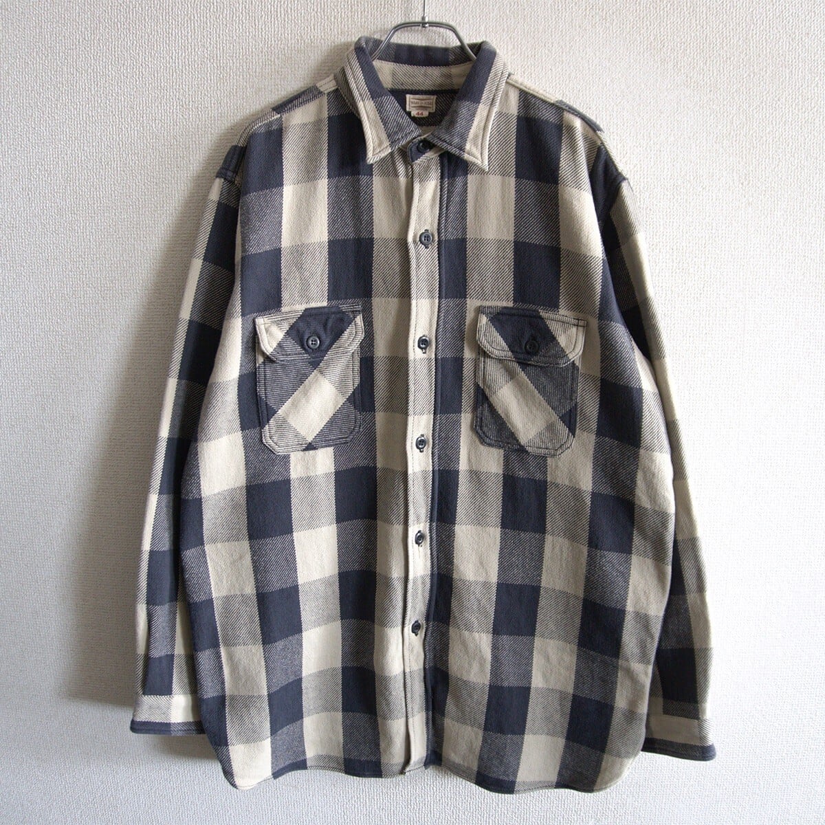 ビッグサイズ/美品】WAREHOUSE【ブロックチェック ネルシャツ】XL 長袖