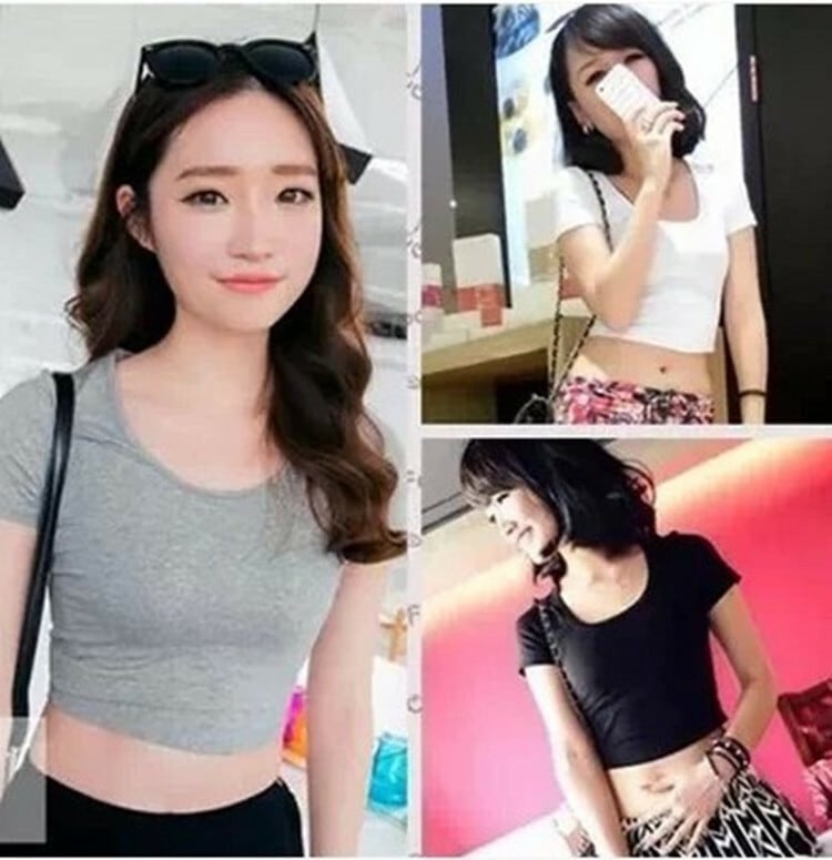 【2枚セット】ショート丈 へそ出し トップス Tシャツ 半袖 レディース