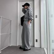 裏起毛ハーフZIPショート丈PK/グレー