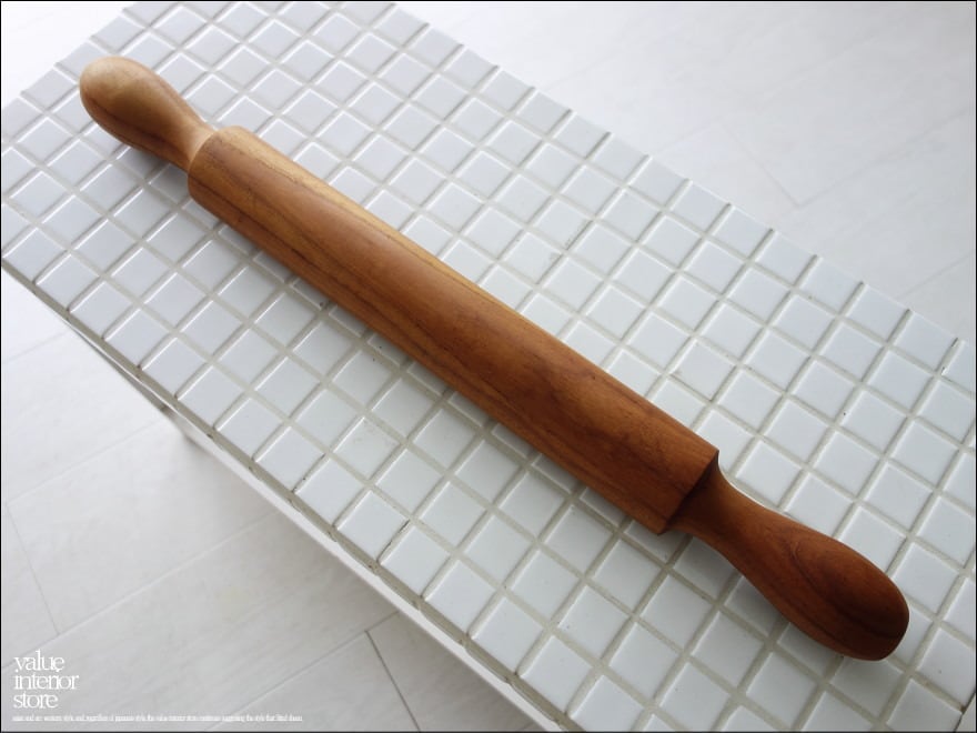 無垢材 チーク麺棒FL 延し棒 のし棒 めん棒 巻き棒 生地をのばす棒