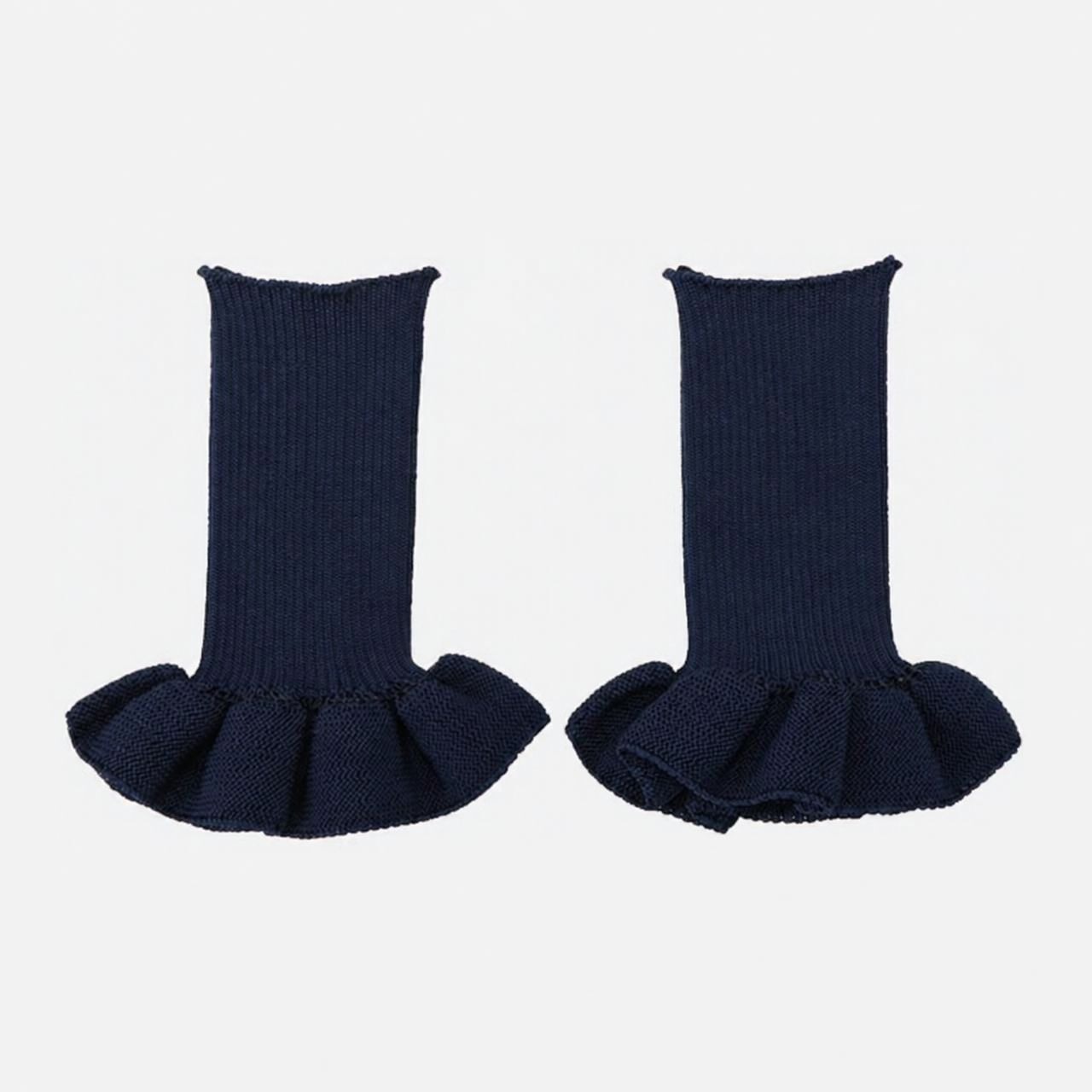 UMILE Yarn FRILL CUFFS / NAVY